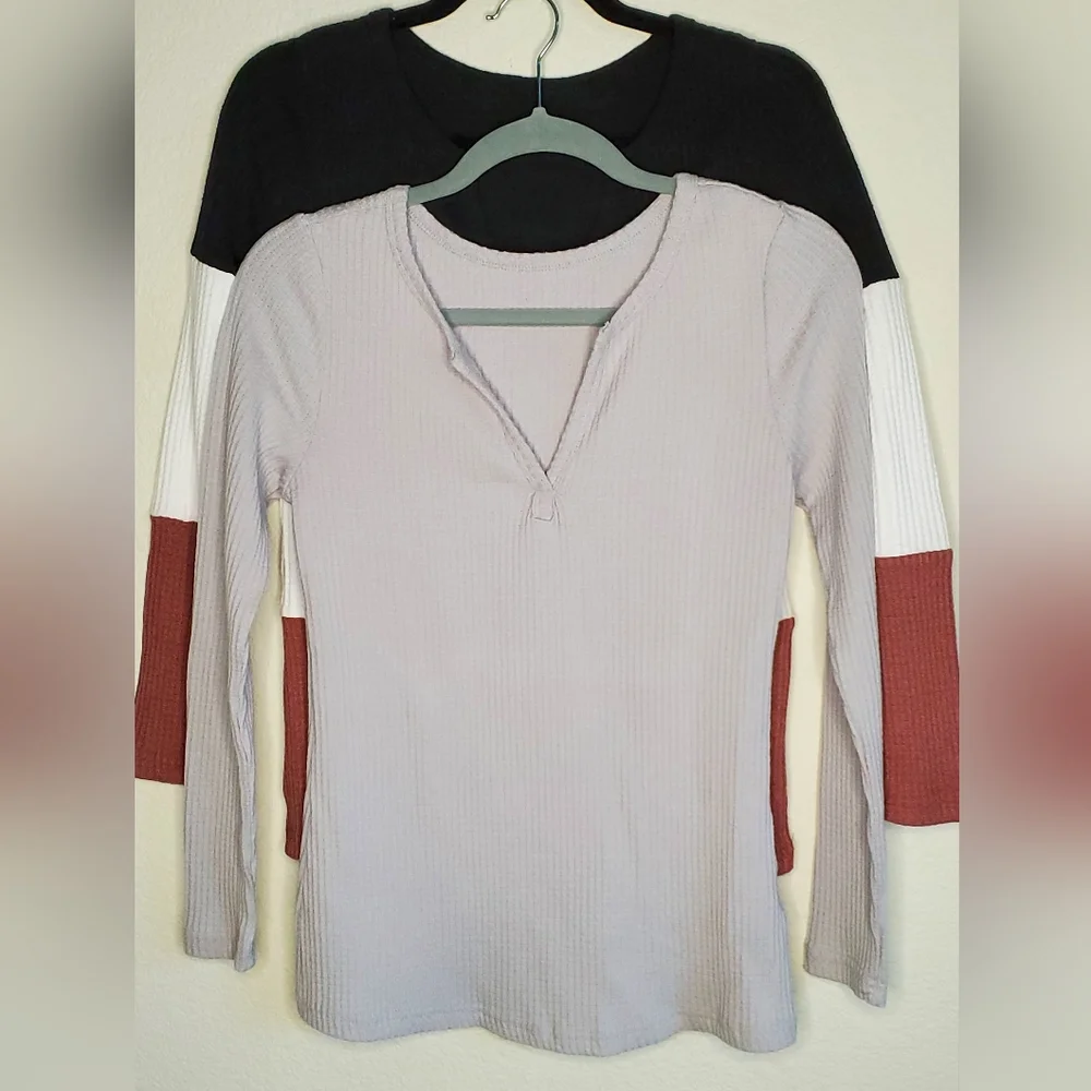 Two Waffle Knit Tops. NWOT - Picture 2 of 9